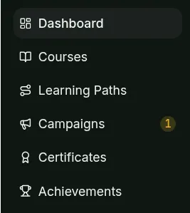 Campaigns notification badge in the sidebar