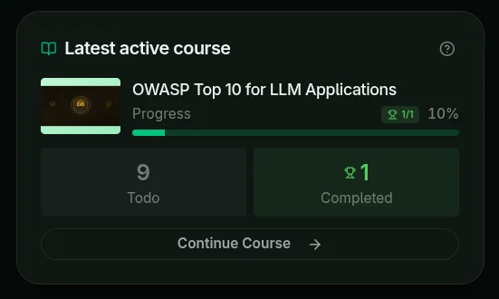 Latest course widget