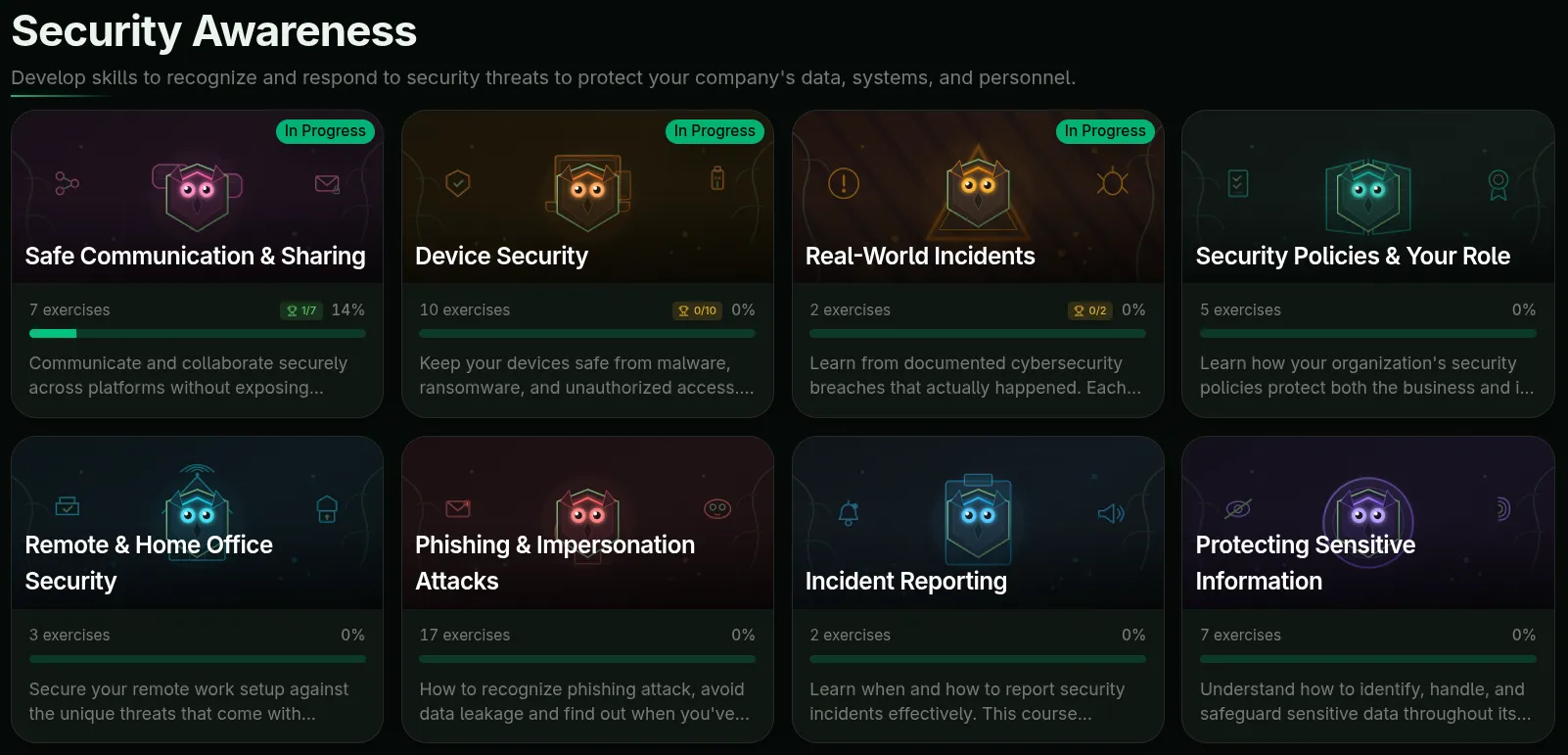 Courses tab